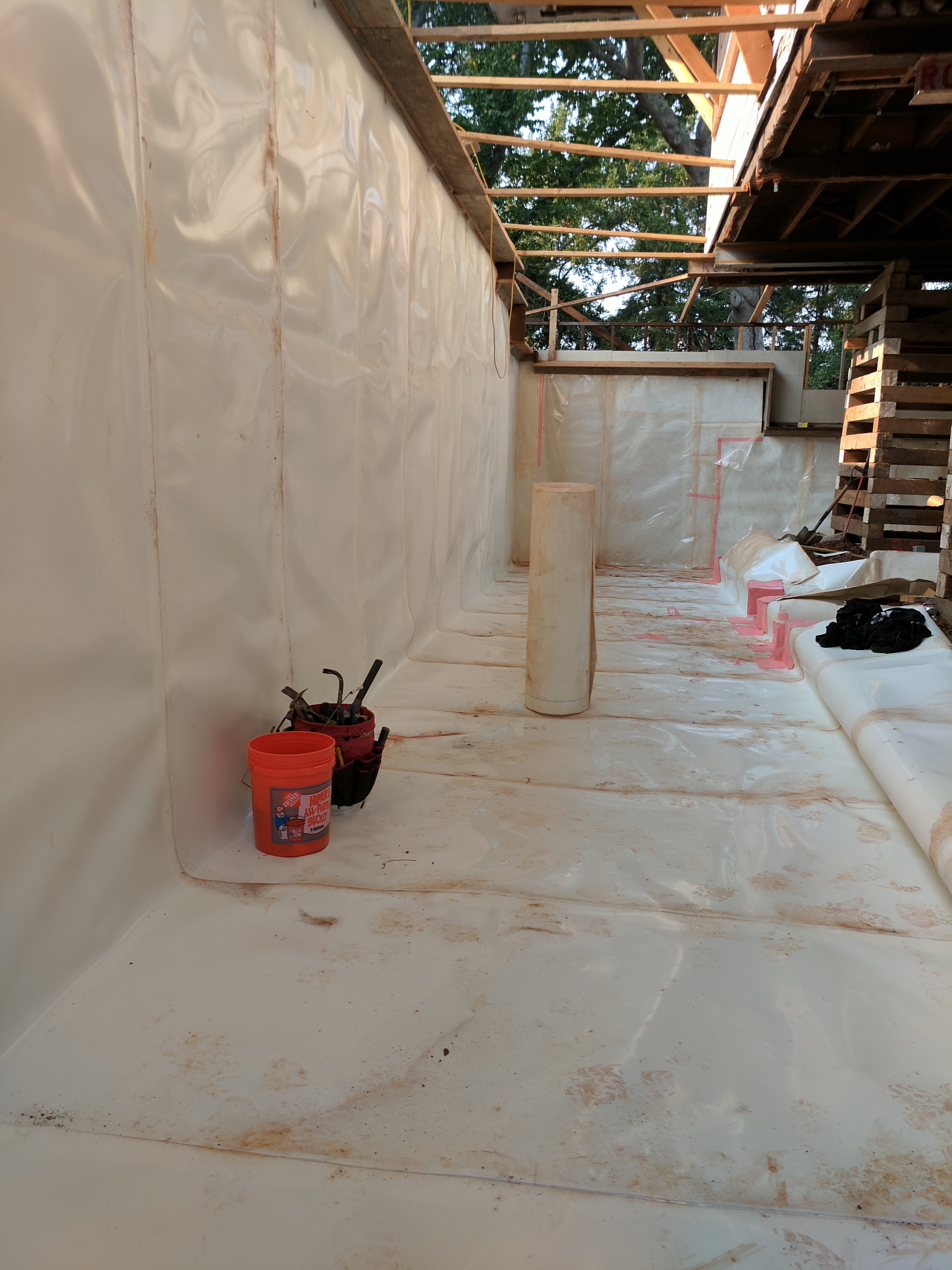 Preparing for waterproofing a foundation in Mill Valley, Marin County, CA